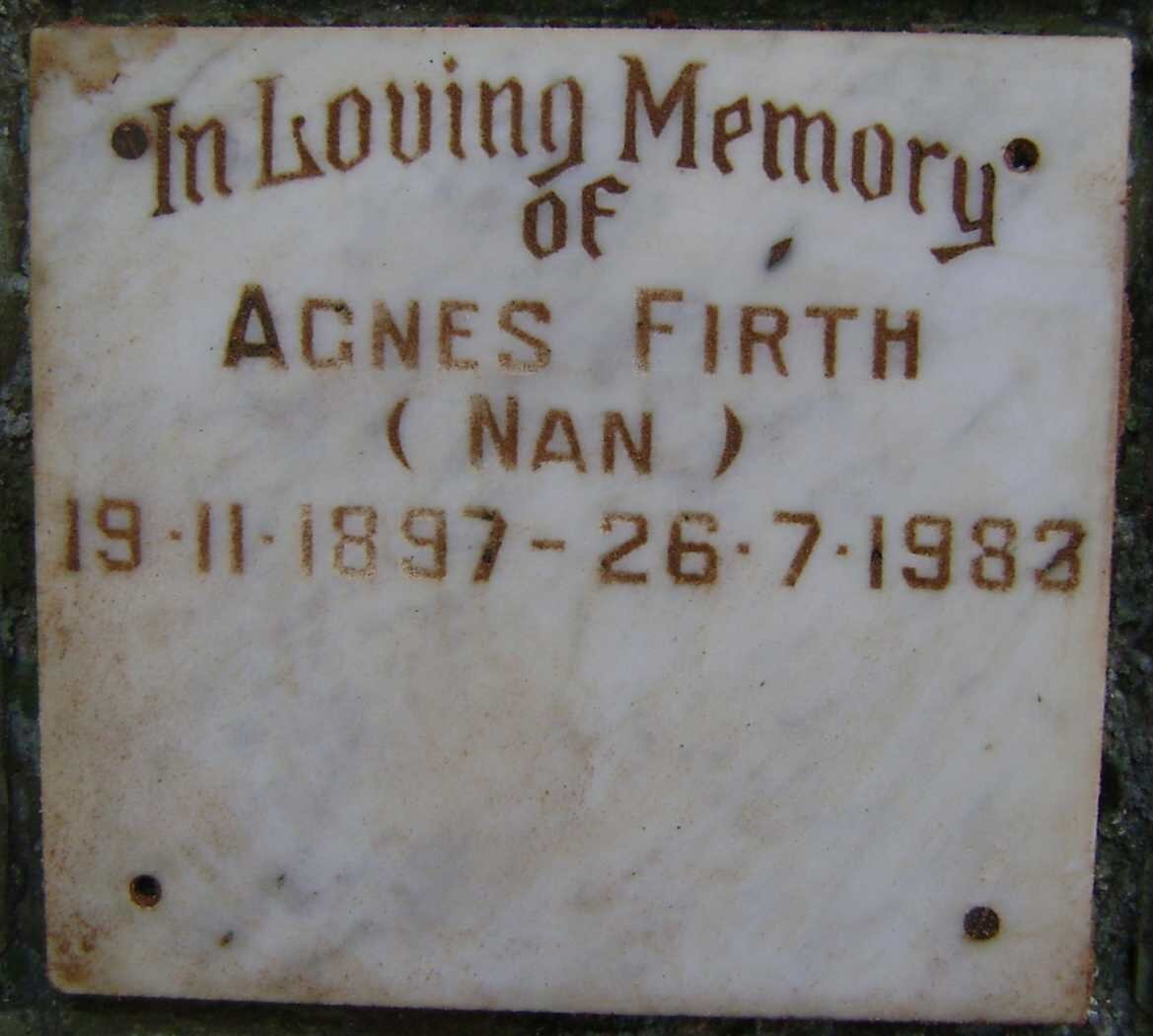 FIRTH Agnes 1897-1983