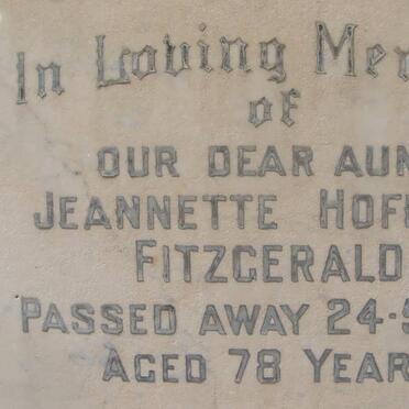 FITZGERALD Jeannette Hofmeyr -1971