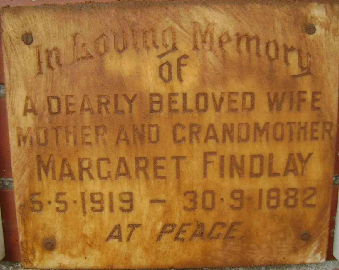 FINDLAY Margaret 1919-1982