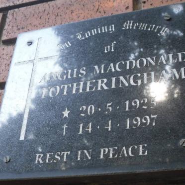 FOTHERINGHAM Angus Macdonald 1925-1997