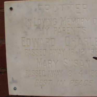 FRATTER Edward Charles -1969 &amp; Mary Susan -1986