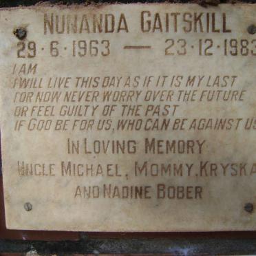 GAITSKILL Nunanda 1963-1983