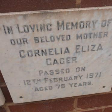 GAGER Cornelia Eliza -1971