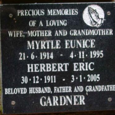 GARDNER Herbert Eric 1911-2005 &amp; Myrtle Eunice 1914-1995