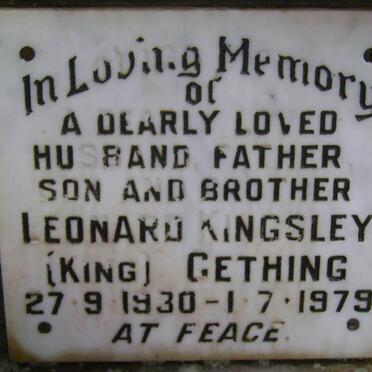 GETHING Leonard Kingsley 1930-1979