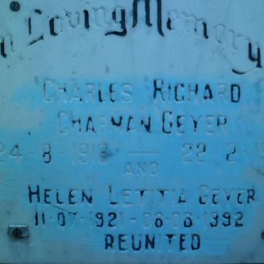 GEYER Charles Richard Chapman 1918-1987 &amp; Helen Letitia 1921-1992