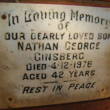 GINSBERG Nathan George -1976