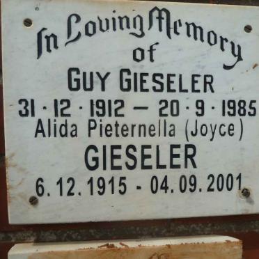 GIESELER Guy 1912-1985 &amp; Alida Pietronella 1915-2001