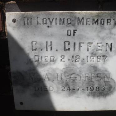 GIFFEN G.H. -1967 &amp; M.A.H. -1983