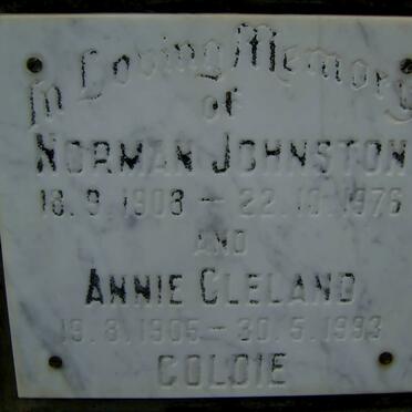 GOLDIE Norman Johnston 1908-1976 &amp; Annie Cleland 1905-1993