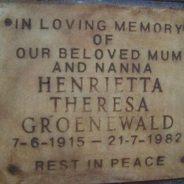 GROENEWALD Henrietta Theresa 1915-1982