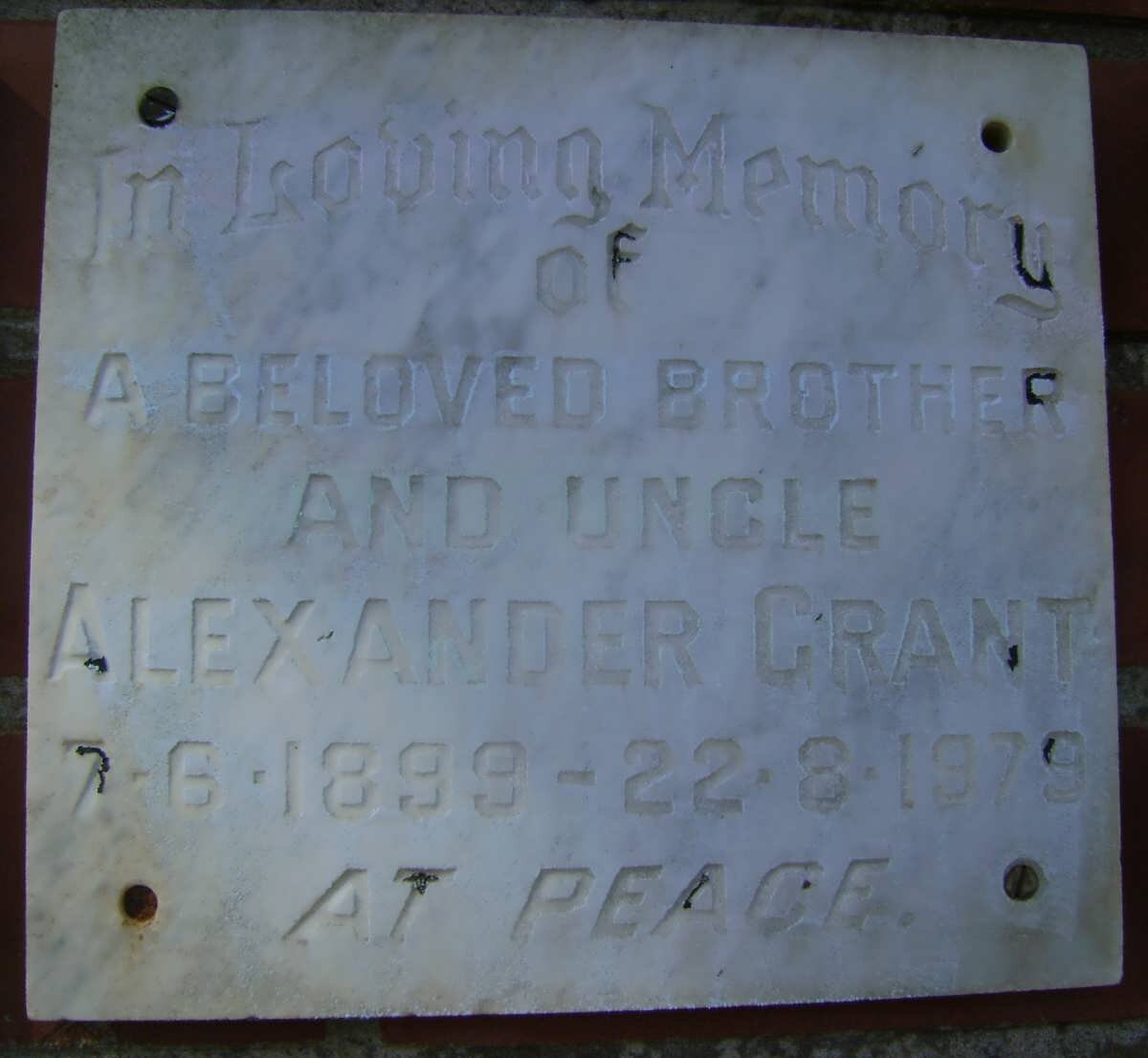 GRANT Alexander 1899-1979