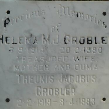 GROBLER Theunis Jacobus 1919-1993 &amp; Helena M.J. 1914-1990