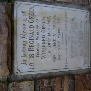 GREEN Louis Reginald 1895-1941 &amp; Winifred 1899-1949