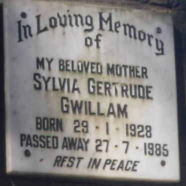 GWILLAM Sylvia Gertrude 1928-1985