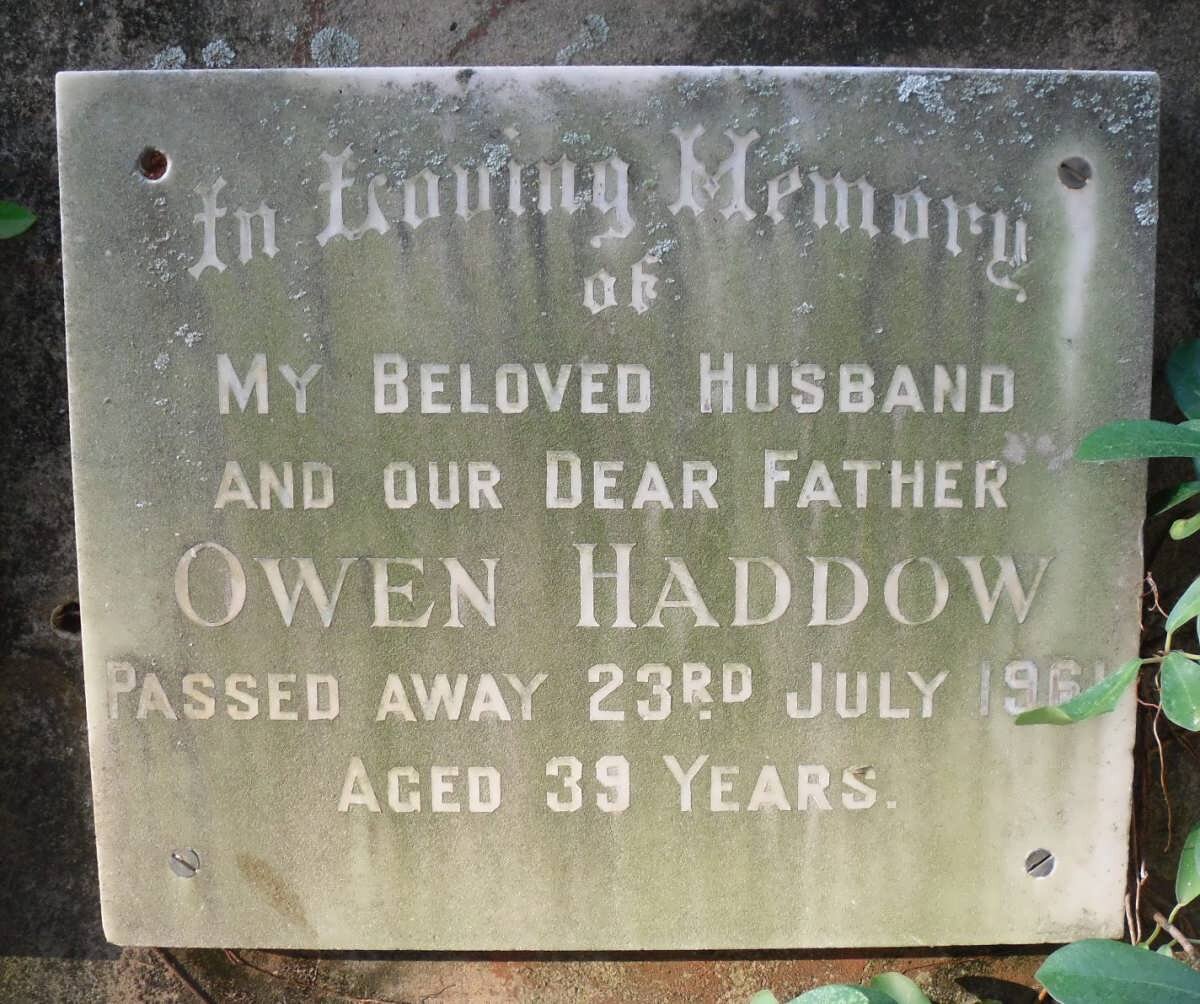 HADDOW Owen -1961