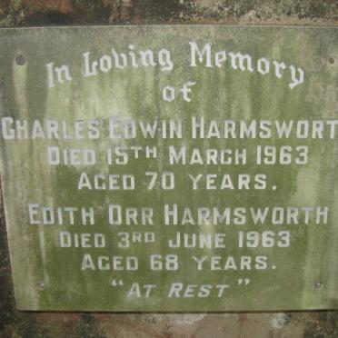 HAMSWORTH Charles Edwin -1963 &amp; Edith Orr -1963