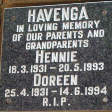 HAVENGA Hennie 1931-1993 &amp; Doreen 1931-1994