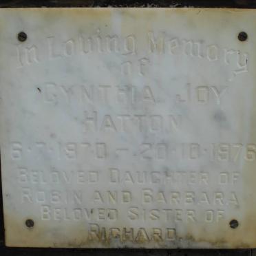 HATTON Cynthia Joy 1970-1976