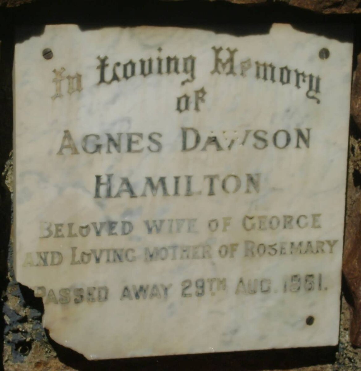 HAMILTON Agnes Dawson -1961