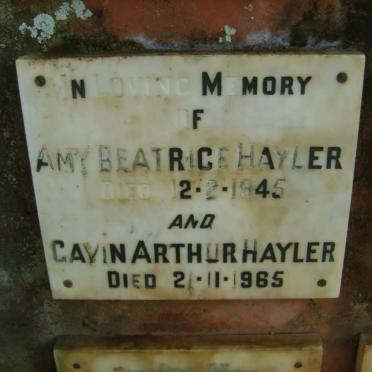 HAYLER Gavin Arthur -1965 &amp; Amy Beatrice -1945
