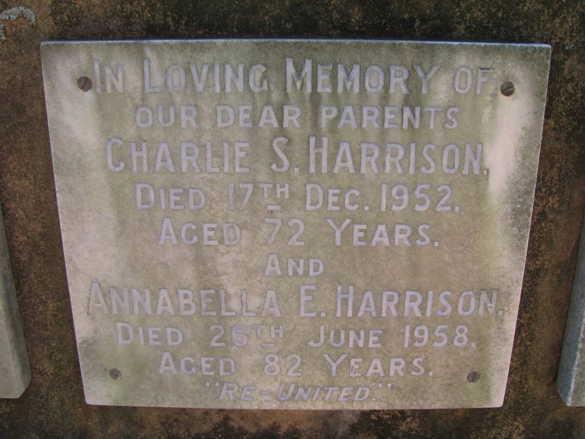 HARRISON Charlie S. -1952 &amp; Annabella E. -1958