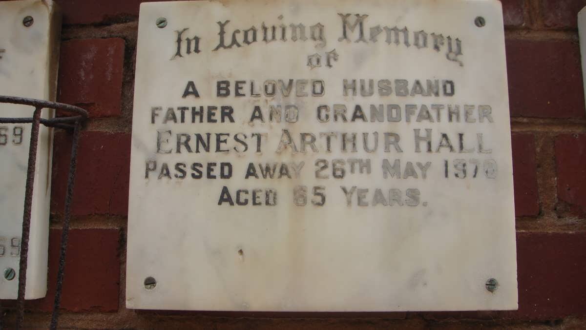 HALL Ernest Arthur -1970