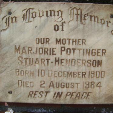 HENDERSON Marjorie Pottinger, Stuart 1900-1984