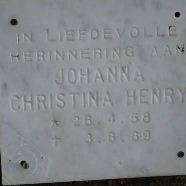 HENRY Johanna Christina 1958-1989