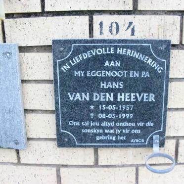HEEVER Hans, van den 1957-1999