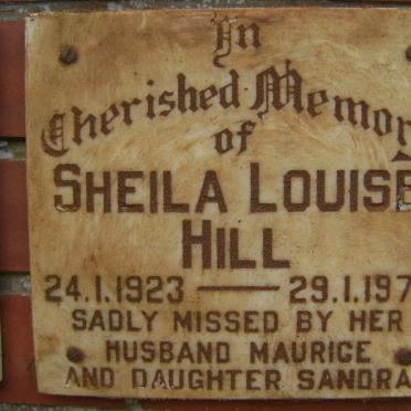 HILL Sheila Louise 1923-1978