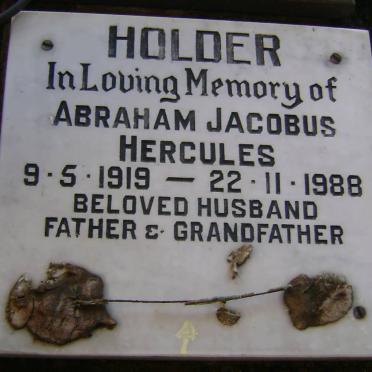 HOLDER Abraham Jacobus Hercules 1919-1988