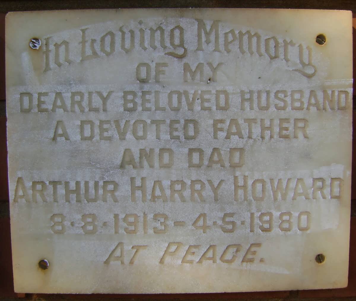 HOWARD Arthur Harry 1913-1980