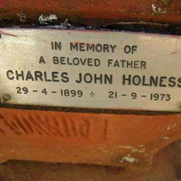 HOLNESS Charles John 1899-1973
