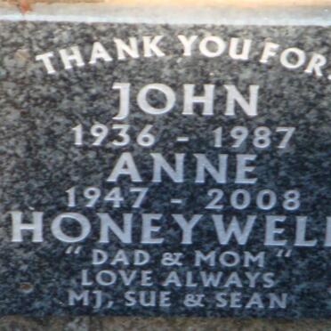HONEYWELL John 1936-1987 &amp; Anne 1947-2008
