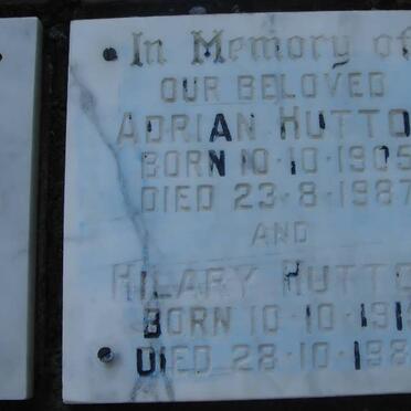 HUTTON Adrian 1905-1987 &amp; Hilary 1915-1987