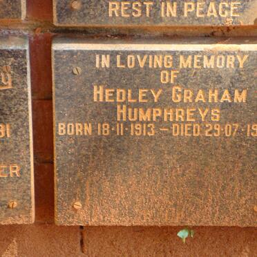 HUMPHREYS Hedley Graham 1913-1992
