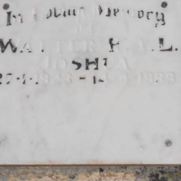 JOSHUA Walter R.A.L. 1923-1989