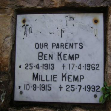 KEMP Ben 1913-1962 &amp; Millie 1915-1992