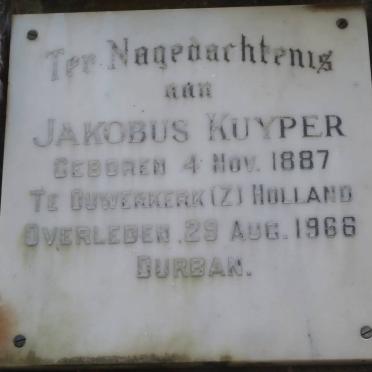 KUYPER Jakobus 1887-1966