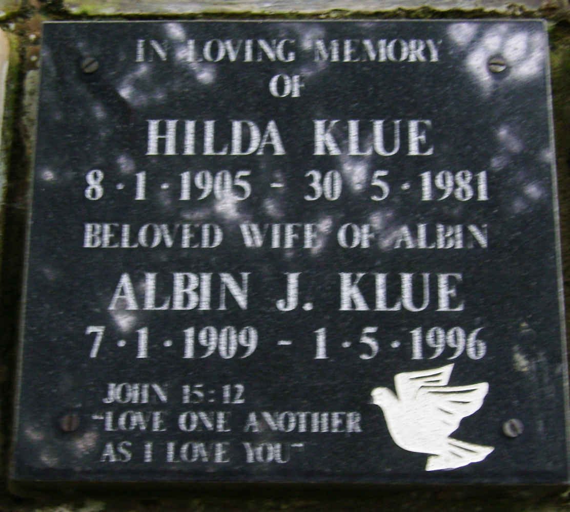 KLUE Albin J. 1909-1996 &amp; Hilda 1905-1981