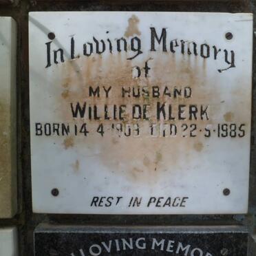 KLERK Willie, de 1908-1985