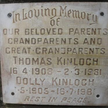 KINLOCH Thomas 1908-1981 &amp; Dolly 1905-1981