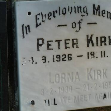 KIRK Peter 1926-1989 &amp; Lorna 1930-1994