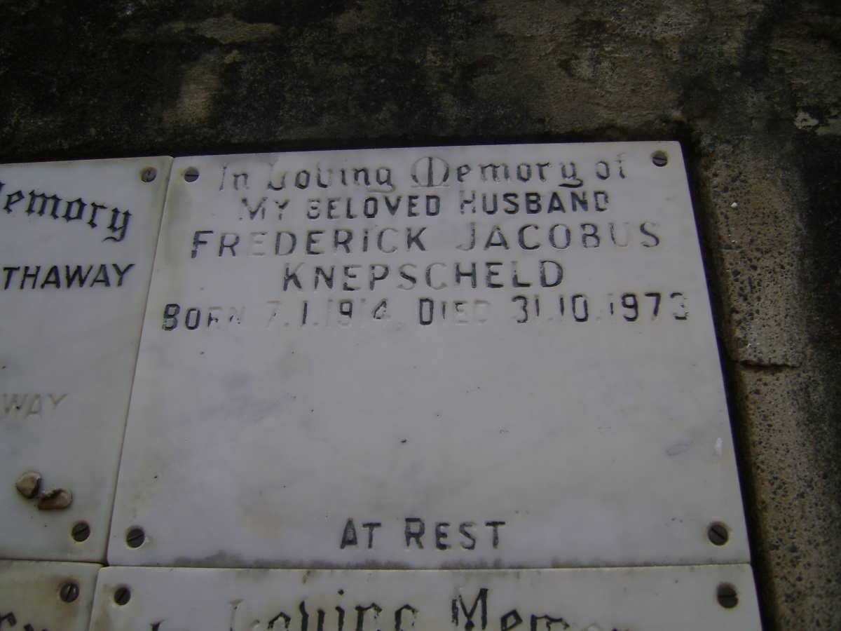 KNEPSCHELD Frederick Jacobus 1914-1973