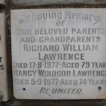 LAWRENCE Richard William -1977 &amp; Nancy WINDSOR -1977