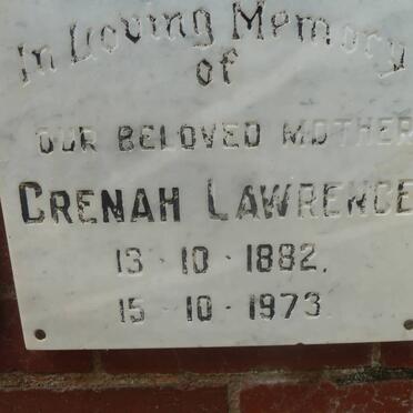 LAWRENCE Crenah 1882-1973