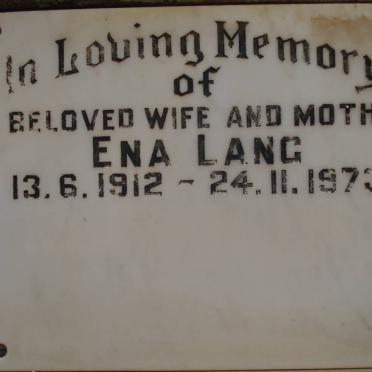LANG Ena 1912-1973