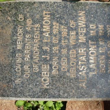 LAMONT Alastair McEwan 1914-2002 &amp; Kobie J.J.  1922-1997