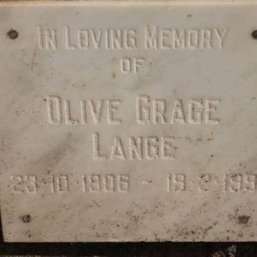 LANGE Olive Grace 1906-1991